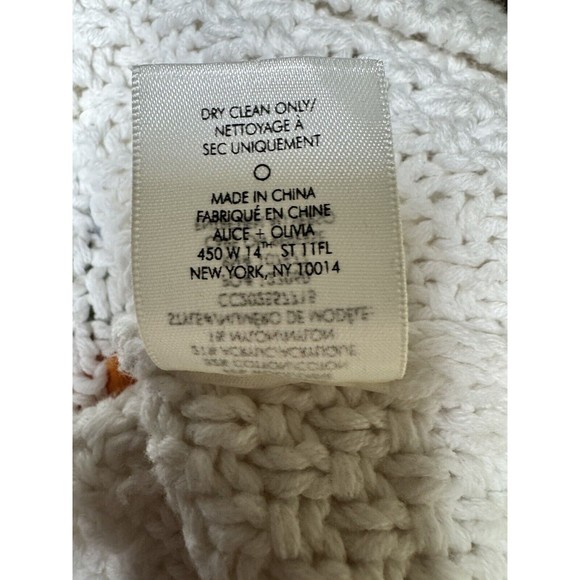 Alice and Olivia Claudette Ribbon Fringe Sweater Women’s Size Large - Picture 11 of 11